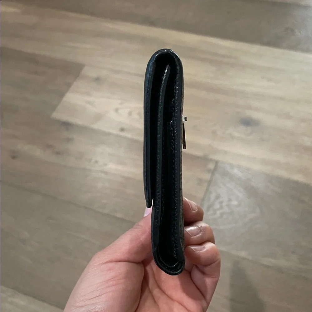 CHANEL Caviar Black Trifold Wallet